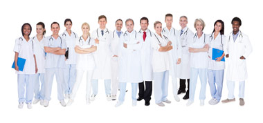 Eine Gruppe von Ärzten des MedicalCube